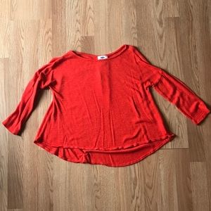 EUC Old Navy Size 10/12 Orange Long Sleeve Shirt